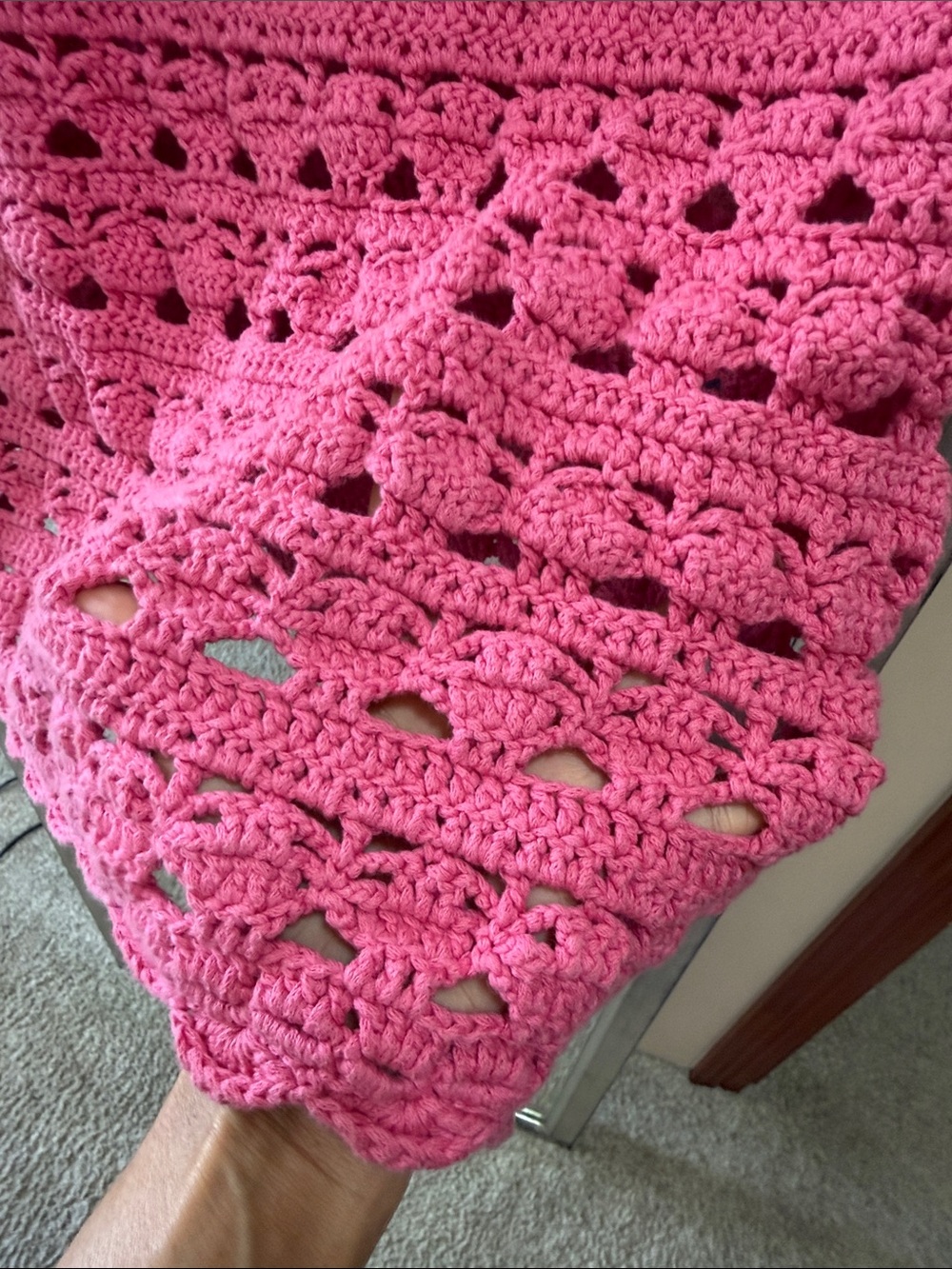 Ganni Crochet Cover Up Tunic in Shocking Pink S - Picture 13 of 15